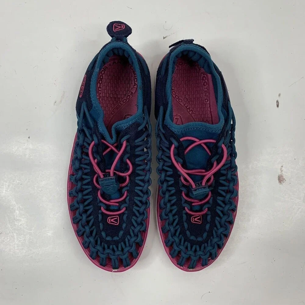 Keen Uneek O2 Sz 4 Slip On Sandals Dress Blues Berry Big Kid's Children's Unisex